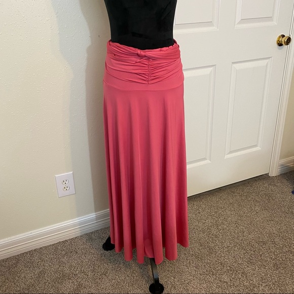 Convertible Dress Skirt pink waist 30”elastic waist strapless belted - Picture 5 of 8